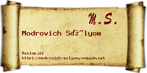 Modrovich Sólyom névjegykártya